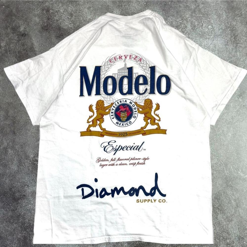 Diamond Supply CO. x Modelo White Graphic Tee